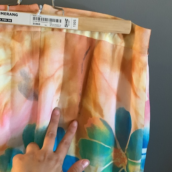 Christian chenail 100% silk maxi asymmetric abstract y2k fairy whimsical skirt - Picture 7 of 9